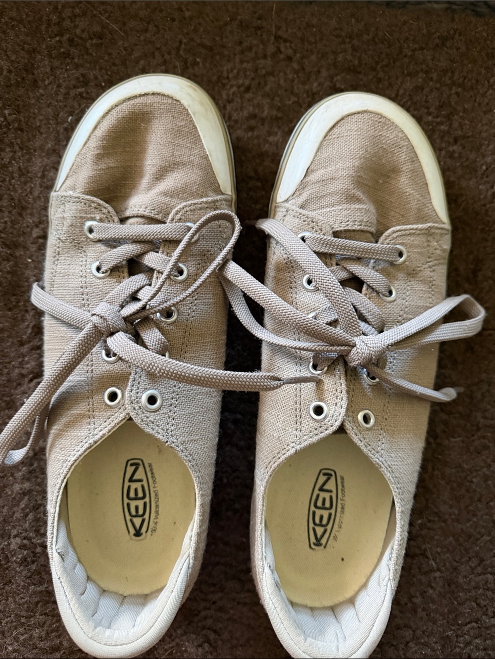 Keen Kids Tan Canvas Lace-Up Sneakers